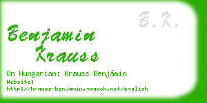 benjamin krauss business card